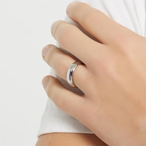 4mm 6mm Stainless Steel Ring Plain Dome High Polished Wedding Band Comfort Fit Size 4-124