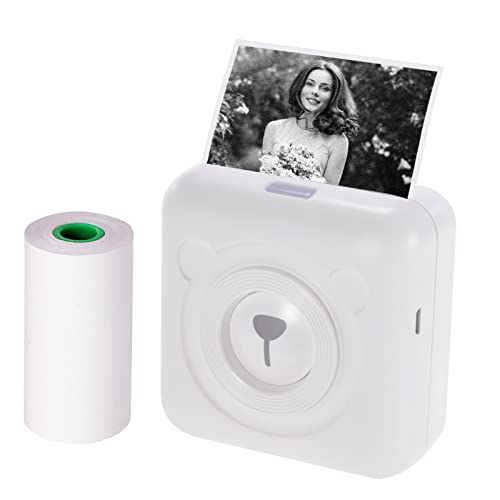 Portable Printer,Mini Pocket Printers Portable Mobile Printer Wireless BT Picture Photo Label Memo Receipt Paper Printer AR Photo Function with USB Cable Support