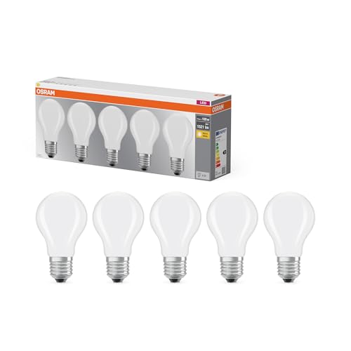 OSRAM LED-Lampe Filament Base A100 Kolbenform 11W 827, 2700K warmweiß, E27, matt, 1521 lm, sofort 100% Licht, White