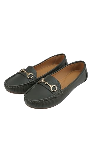 Image of Pluxh Women's Classic Ballet Flats with Metal Detail | Soft Padded Slip-On Shoes | Lightweight Comfort Footwear | Flexible Sole | Office, Casual