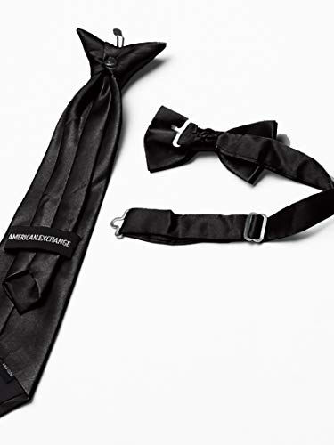 a.x.n.y mens 4 Piece With Tuxedo Vest, Tie, Bow Tie, and Handkerchief Formal Vest Set Combo, Black, 20 US4