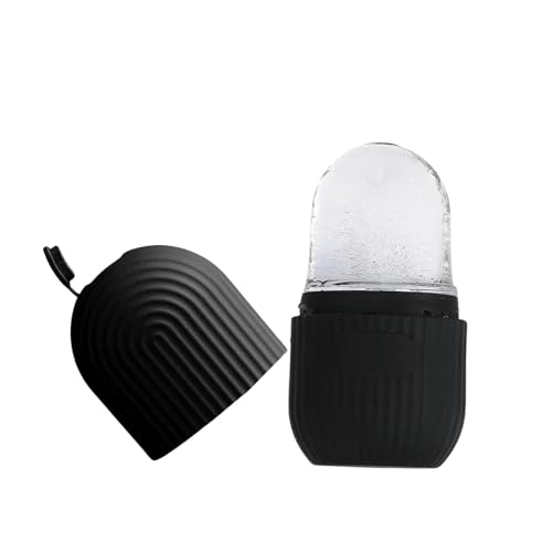 Image of Blocain Facial Ice Roller for Face & Eyes - Reusable Silicone Ice Mold for De-Puffing, Contouring & Pore Tightening - DIY Ice Therapy for Skin Radiance & Pain Relief - Black (1 Pc)