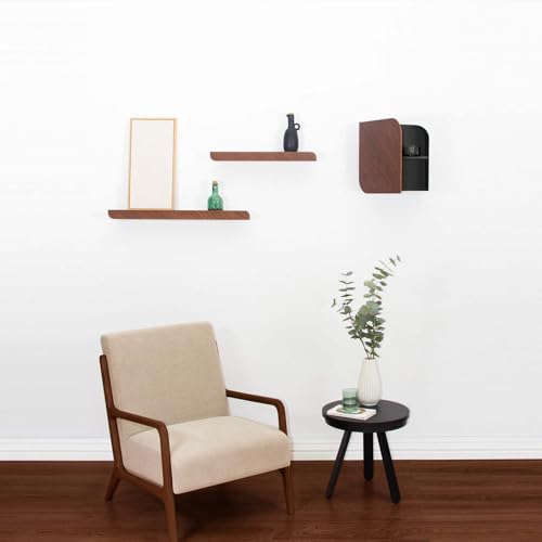 Étagère murale Cielo pour optimiser les petits espaces avec du noyer - 7