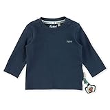 Sigikid Baby-Jungen Langarmshirt aus Bio-Baumwolle T-Shirt, dunkelblau/Uni, 98