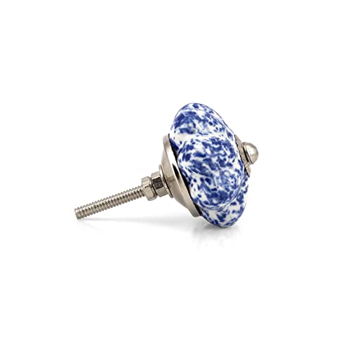 Image of Craft Trade Ceramic Dresser Knobs for Drawer Wardrobe Kitchen Cabinet Furniture Desk Dressers Cupboards Vintage Assorted Decorative Pull Handle Interior Decor Hardware - Pack of 20, Blue