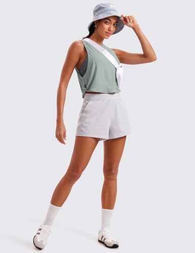 CRZ YOGA Pima Cotton Large Armhole Tank Tops for Women - Workout Sport Athletic Yoga Running Gym Loose Crop Sleeveless Shirts