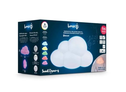 Lumin'us Nuvola Bluetooth-Lautsprecher Mit Nachtlicht – 9 Farben, 15 W, USB-C, Inkl. Fernbedienung