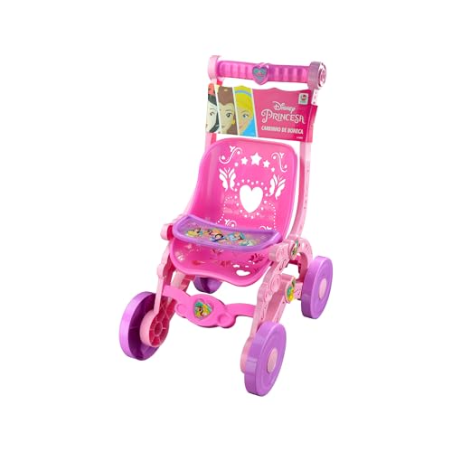 Carrinho De Boneca Princesas Infantil Disney Decorado Resistente +3 Anos Faz de Conta Brinquedo Líder - 2390