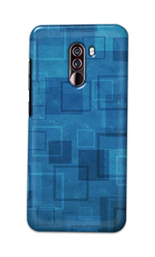 Image of Printed Hard Back Cover Case for Mi Poco F1 Back Cover (Plain Azure Blue) -702