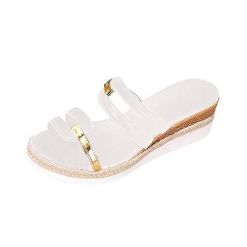Sandale plateforme femme avec strass et nu-pieds chic pour la plage cet été