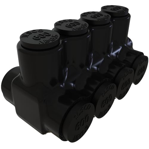 Ilsco PBTD-4-500 Multi-Tap Connector, 4 Port, 2 Side Entry, 4 AWG to 500 MCM