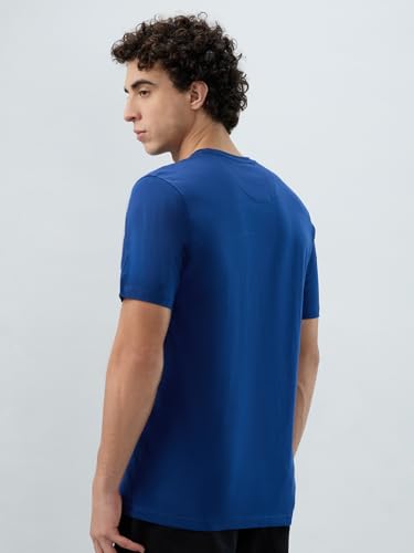 Image of Raymond Men Regular Fit Solid Pattern Pure Cotton Crew Neck Half Sleeve Casual T-Shirt