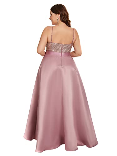 Robe de bal à paillettes col en V sublimatrice de silhouette grande taille