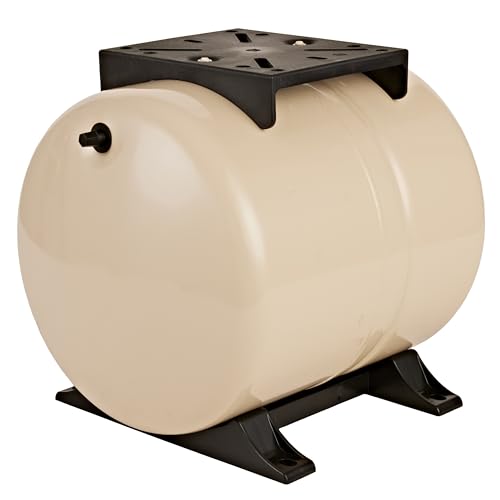 Red Lion RL6AH - 6-Gallon Horizontal Pre-Charged Pressure Tank with Pump Mounting Bracket and Thermoplastic Stand for Well Pumps, 3/4-Inch MNPT System Connection, Almond, 604629