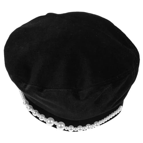 FOMIYES 1Pc Pearl Beret Hat for Women Stylish All Beret Chic Painter Hat with Pearl Accent for Fashionable Looks