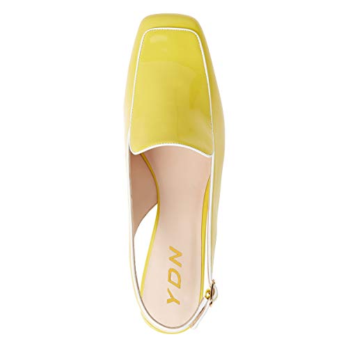 Image of YDN Women Closed Square Toe Block Low Heels Slingback Formal Loafer Dressy Shoes Office Lady Pump Size 4-15 US
