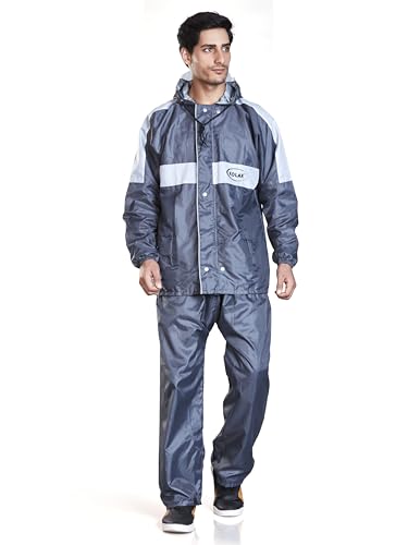 Image of KOLAR Men's Waterproof Rain Suit with Jacket and Pant With Reflective Surface, Extended Hood, Ouside and Inside Pocket