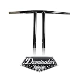 Dominator Industries 1 1/4 inch Club Style T-Bar, 14 inch Rise, Gloss Black Compatible With 1996-2023 Dyna, Softail and Sportster