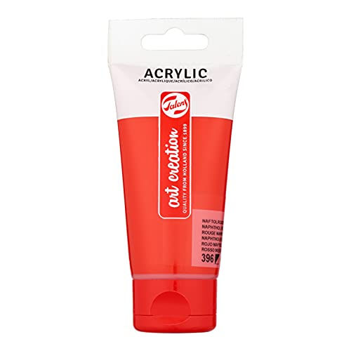 Talens Art Creation Acrylfarbe Tube 75 ml - Naphtholrot mittel 396 - Halbdeckend, schnell trocknend, lichtecht, seidenglänzend, mischbare Acrylfarbe