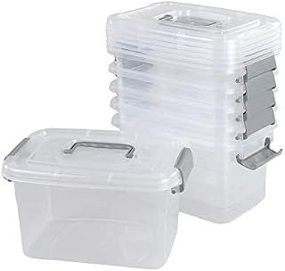 Joyeen Clear Storage Boxes, Small Plastic Storage Boxes with Lids, Set of 6