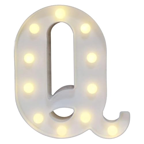 Image of Pooqla LED Marquee Letter Lights Sign, Light Up Alphabet Letter for Home Party Wedding Decoration Q
