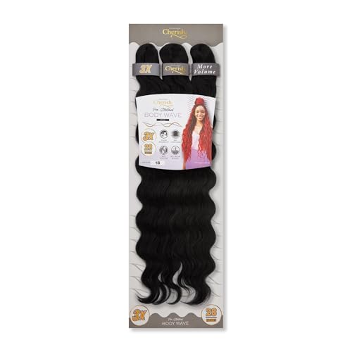 Extensions ondulées pré-étirés Cherish 3X fini naturel anti-gonflement 1B