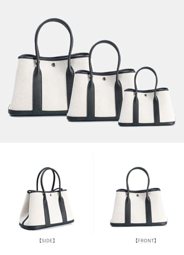 Genuine Leather and Canvas Top Handle Bag for Women, Women's Crossbody Bag, Shoulder Bag With Shoulder Strap3