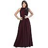 KOH-KOH-Sexy-Sleeveless-Summer-Formal-Flowy-Casual-Gown KOH KOH Womens Long Sexy Sleeveless Bridesmaid Halter Neck Wedding Party Guest Summer Flowy Casual Brides Formal Evening A-line Gown Gowns Maxi Dress Dresses, Maroon Wine Red L 12-14