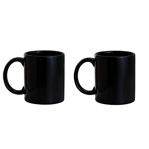 Image of Clay Craft Fine Ceramic Plain Solid Color Milk Mug 350 ml Best for Office and Home, Gifted to Mother, Father, Sister, Brother, Friends and Family (Black, 2)
