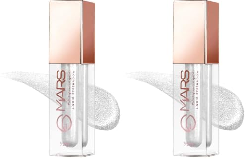 Image of MARS Metallic Liquid Glitter Eyeshadow | Waterproof & Highly Pigmented | Smooth Glide Formula (5.5ml) (01-Moon Glow) (Pack of 2)