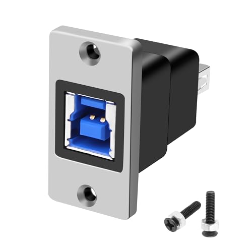 MEIRIYFA Adaptador de impresora USB 3.0 tipo B a tipo A, adaptador de 5 Gbps USB3.0 AF/BF Extender Connector Tipo A Hembra a USB B Presión Hembra Convertidor Adaptador para PC Impresora Escáner