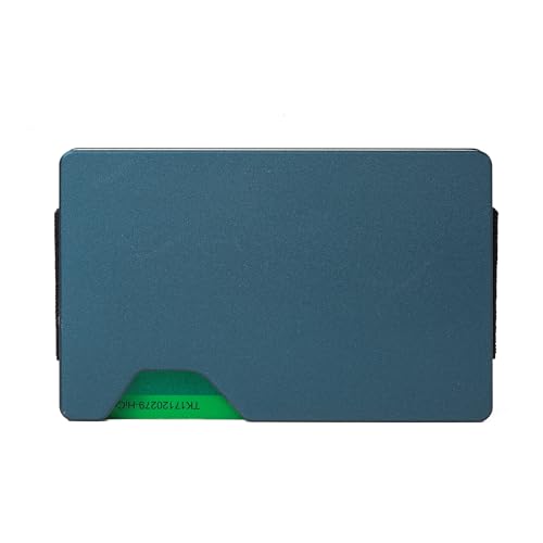 Image of Minimalist Wallet for Men, Slim Metal RFID Blocking Wallet Credit Card Holder Money Clip & Cash Strap, Scratch-Resistant Holds 15 Cards,Ideal Gift for Men | Matte Navy