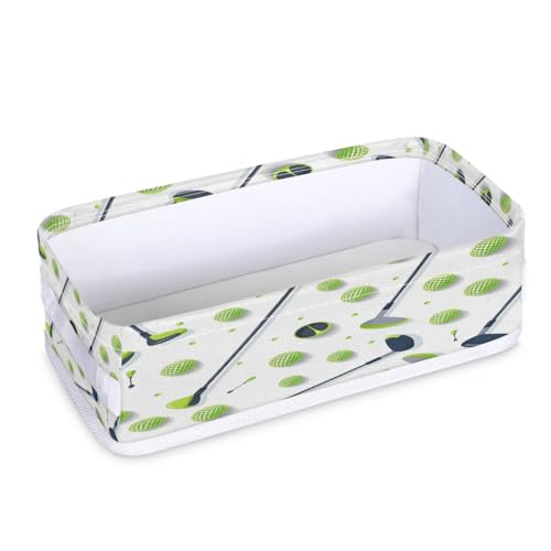 Tablerazzi Toilet Tank Topper Paper Basket with Handle, Golf Balls Bathroom Storage Basket for Organizing, Small Fabric Storage Bins for Bathroom Decor