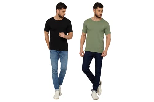 Image of T-Shirt for Men - 100% Cotton Casual T-Shirt | Half Sleeve, Round Neck 4 Way Stretch Fabric | Slim Fit T-Shirt