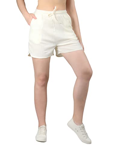 Image of CHKOKKO Women's Regular Cotton Regular Fit Plain Shorts for Women