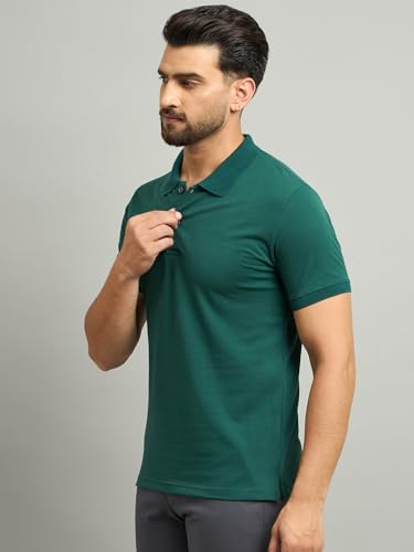 Image of Men's Half Sleeve Solid Cotton Polo T-Shirt | Premium Soft Fabric