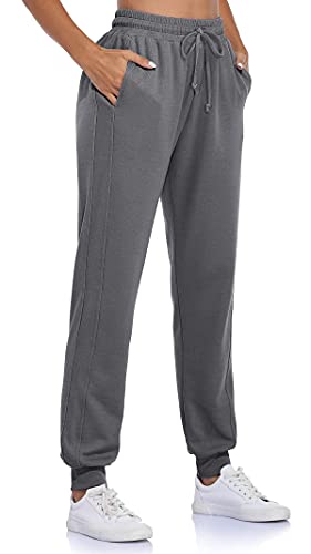 Fulbelle Women's Cotton Sweatpants with Pockets Drawstring Joggers Yoga Pants2