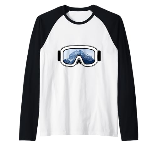 Las montañas están Llamando, Snowboard y esquí, Gafas de esquí Camiseta Manga Raglan