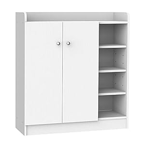HOMCOM universele kast dressoir hal kast highboard kast opbergvak 2-deurs 4 compartimenten