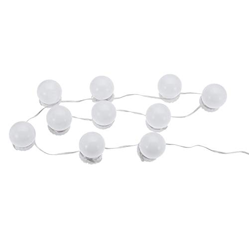 Hollywood Style Vanity Mirror Lights Kit, Adjustable Color and Brightness with 10 LED Light Bulbs, Lighting Fixture Strip for Makeup Vanity Table Set in Dressing Room (Mirror Not Include) (White)