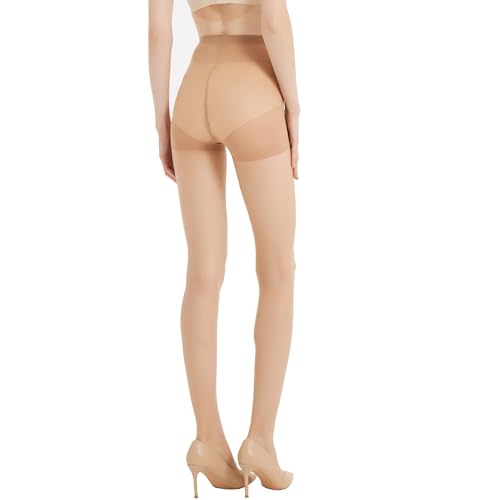 Image of oeat 20D High Density Nude Tights for Women, Sheer Control Top Pantyhose
