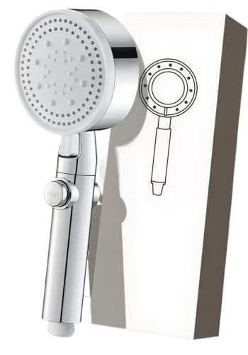 Pommeau de Douche Economie D'eau, Anti Calcaire Douchette avec Filtre Douchette à Main Haute Pression Universel, Pomme Douche Salle de Bain 5 Modes, Bouton...
