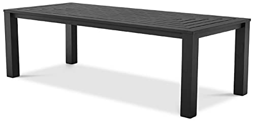 Casa Padrino Mesa de Comedor de Lujo Negro 240 x 105 x A. 74,5 cm – Mesa de Aluminio Resistente a la Intemperie – Mesa de Jardín – Mesa de Terraza – Muebles de Jardín – Muebles de Terraza