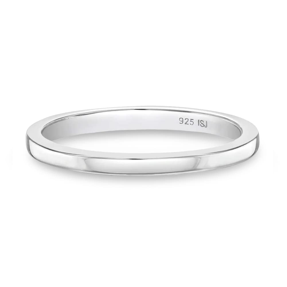 Unisex Shiny Small Plain Finger Baby Rings - Hypoallergenic 925 Sterling Silver Ring Band - Comfortable & Safe for Young Girls, Boys, & Teens