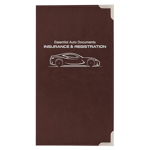 Autostyle Corner Guard Insurance Card Registration Document Holders | Premium Wallet with Magnetic Closure | Brown, 50 Pack