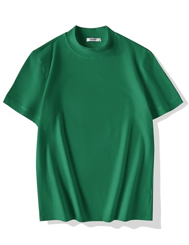 Image of COOFANDY Mens Mock Turtleneck Shirts Casual Premium Cotton Short Sleeve Shirt Basic Half Neck T-Shirts
