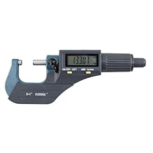 Accusize Industrial Tools 0-1/0-25 mm by 0.00005/0.001 mm 2 Key Electronic Digital Outside Micrometer, Metric/Imperial, Md71-0001