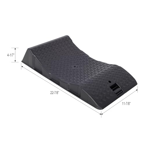 4 ramps protectoras de neumáticos, plástico duro con superficie antideslizante, para auto, RV y trailer, color negro miniatura 3
