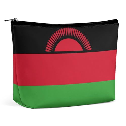 Bolsa de cosméticos con la Bandera de Malawi, Organizador de Maquillaje de Viaje, Bolsa Impermeable con Cremallera, Bolsa de artículos de tocador