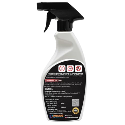 Image of Concentrated Upholstery & Carpet Cleaner | Car Interior, Sofa, Carpet & Roof Cleaner | Deep Stain Removal, Fresh Fragrance & Multi-Surface Fabric Cleaning Solution (500mL Ready to Use)
